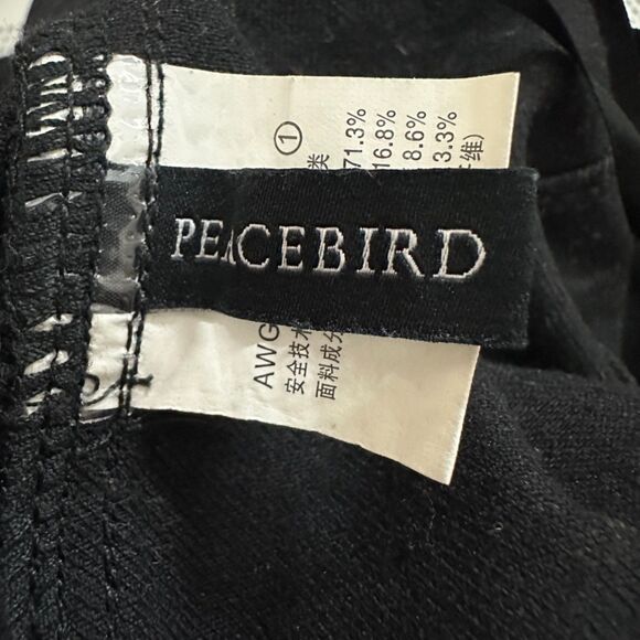 Peacebird Black Denim Skirt Asymmetrical Hem Broken Heart Print Y2K Grunge Small - Picture 7 of 8